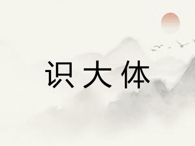 识大体 识大体